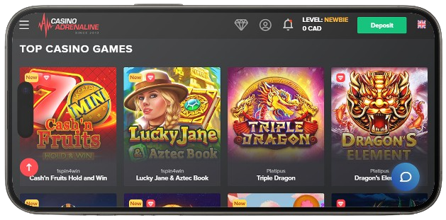 AdrenalineCasino mobile app