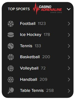 Best sports betting odds at Casino Adrenaline